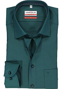 MARVELIS modern fit overhemd, mouwlengte 7, groen structuur (contrast)