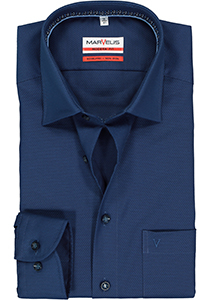 MARVELIS modern fit overhemd, mouwlengte 7, marine blauw structuur (contrast)