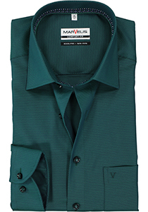 MARVELIS comfort fit overhemd, groen  structuur (contrast)