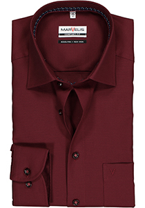 MARVELIS comfort fit overhemd, bordeaux rood structuur (contrast)