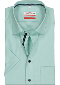 MARVELIS modern fit overhemd, korte mouw, fil a fil, lichtgroen (contrast)