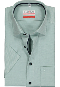MARVELIS modern fit overhemd, korte mouw, structuur, groen (contrast)