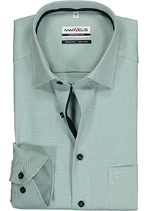 MARVELIS comfort fit overhemd, structuur, groen (contrast)