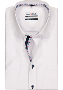 MARVELIS comfort fit overhemd, korte mouw, popeline, wit (contrast)