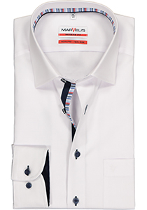 MARVELIS modern fit overhemd, mouwlengte 7, popeline, wit (contrast)