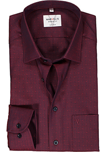 MARVELIS modern fit overhemd, herringbone, rood
