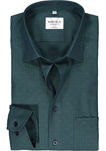 MARVELIS modern fit overhemd, mouwlengte 7, herringbone, groen