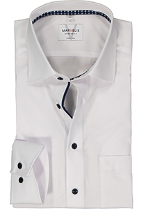 MARVELIS modern fit overhemd, mouwlengte 7, popeline, wit
