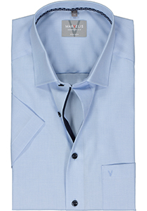 MARVELIS comfort fit overhemd, korte mouw, structuur, lichtblauw