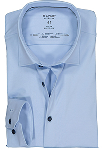 OLYMP No. Six 24/Seven super slim fit overhemd, lichtblauw tricot