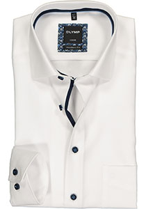 OLYMP Luxor modern fit overhemd, mouwlengte 7, wit structuur (contrast)