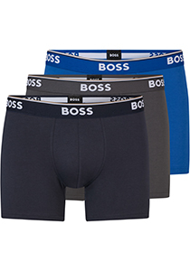 HUGO BOSS Power boxer briefs (3-pack), heren boxers normale lengte, navy, blauw, grijs