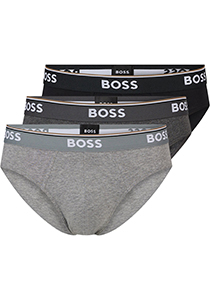HUGO BOSS Power briefs (3-pack), heren slips, grijs, grijs, zwart