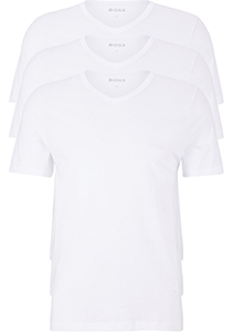 HUGO BOSS Classic T-shirts regular fit (3-pack), heren T-shirts V-hals, wit