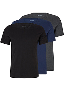 HUGO BOSS Classic T-shirts regular fit (3-pack), heren T-shirts O-hals, blauw, navy, grijs
