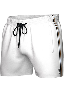 HUGO BOSS Iconic swim shorts, heren zwembroek, wit