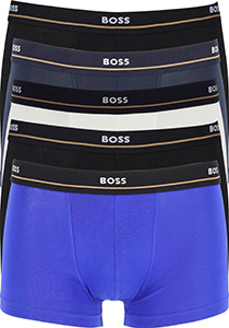 HUGO BOSS Essential trunks (5-pack), heren boxers kort, zwart, wit, blauw