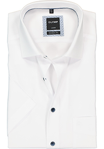 OLYMP Luxor modern fit overhemd, korte mouw, wit poplin