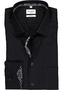 OLYMP Tendenz modern fit overhemd, zwart (contrast)
