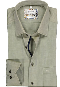 OLYMP Tendenz modern fit overhemd, mosgroen (contrast)