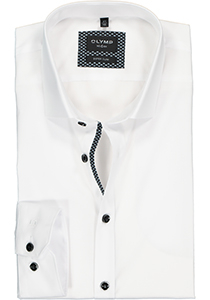 OLYMP No. 6 Six super slim fit overhemd, wit (antraciet contrast)