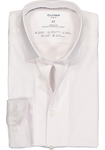 OLYMP No. 6 super slim fit overhemd 24/7,  mouwlengte 7, wit tricot