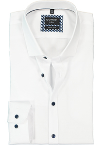 OLYMP No. 6 Six super slim fit overhemd, wit Oxford