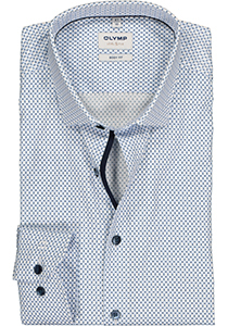 OLYMP Level 5 body fit overhemd, lichtblauw met wit dessin  (contrast)