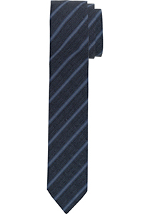 OLYMP extra smalle stropdas, marineblauw gestreept