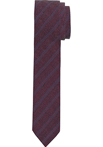 OLYMP extra smalle stropdas, rood gestreept
