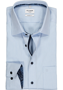 OLYMP modern fit overhemd, structuur, lichtblauw (contrast)