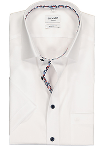 OLYMP modern fit overhemd, korte mouw, popeline, wit (contrast)
