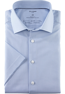 OLYMP Luxor 24/7 modern fit overhemd, korte mouw, Dynamic Flex, bleu