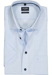 OLYMP modern fit overhemd, korte mouw, structuur, lichtblauw (contrast)