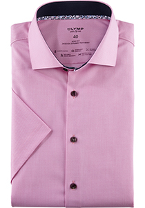 OLYMP 24/7 Level 5 body fit overhemd, korte mouw, Dynamic Flex, pink