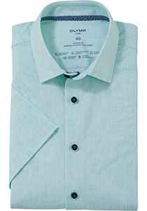 OLYMP Luxor 24/7 modern fit overhemd, korte mouw, Dynamic Flex, lichtgroen