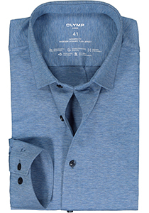 OLYMP 24/7 modern fit overhemd, tricot, lichtblauw