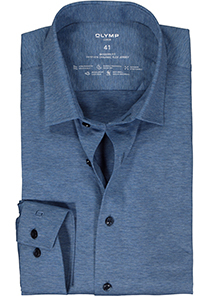 OLYMP 24/7 modern fit overhemd, mouwlengte 7, tricot, lichtblauw