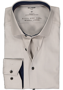 OLYMP 24/7 modern fit overhemd, herringbone, beige (contrast)
