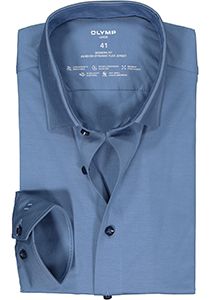 OLYMP 24/7 modern fit overhemd, tricot, blauw