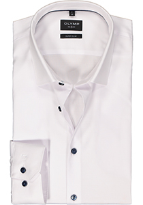 OLYMP No. 6 Six super slim fit overhemd, twill, wit
