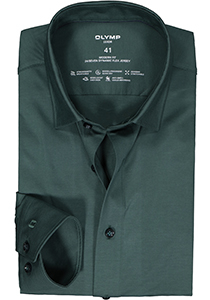 OLYMP 24/7 modern fit overhemd, tricot, donkergroen
