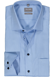 OLYMP comfort fit overhemd, structuur, lichtblauw