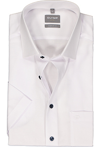 OLYMP comfort fit overhemd, korte mouw, structuur, wit
