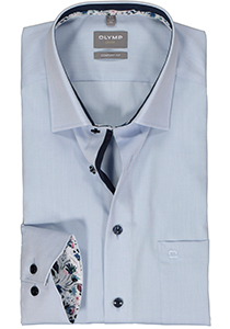 OLYMP comfort fit overhemd, mouwlengte 7, popeline, lichtblauw