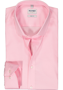 OLYMP Level 5 body fit overhemd, mouwlengte 7, structuur, roze