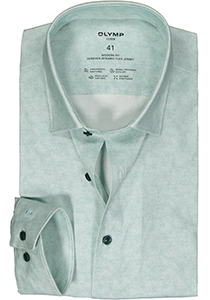 OLYMP 24/7 modern fit overhemd, tricot, groen melange