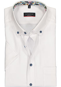 ETERNA modern fit overhemd korte mouw, Oxford, wit (contrast)