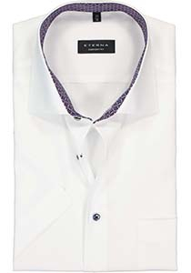 ETERNA comfort fit overhemd korte mouw, Oxford, wit (contrast)