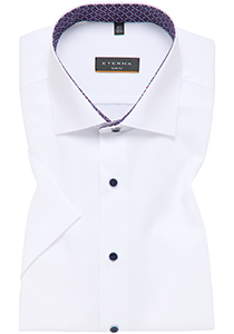 ETERNA slim fit overhemd korte mouw, Oxford, wit (contrast)